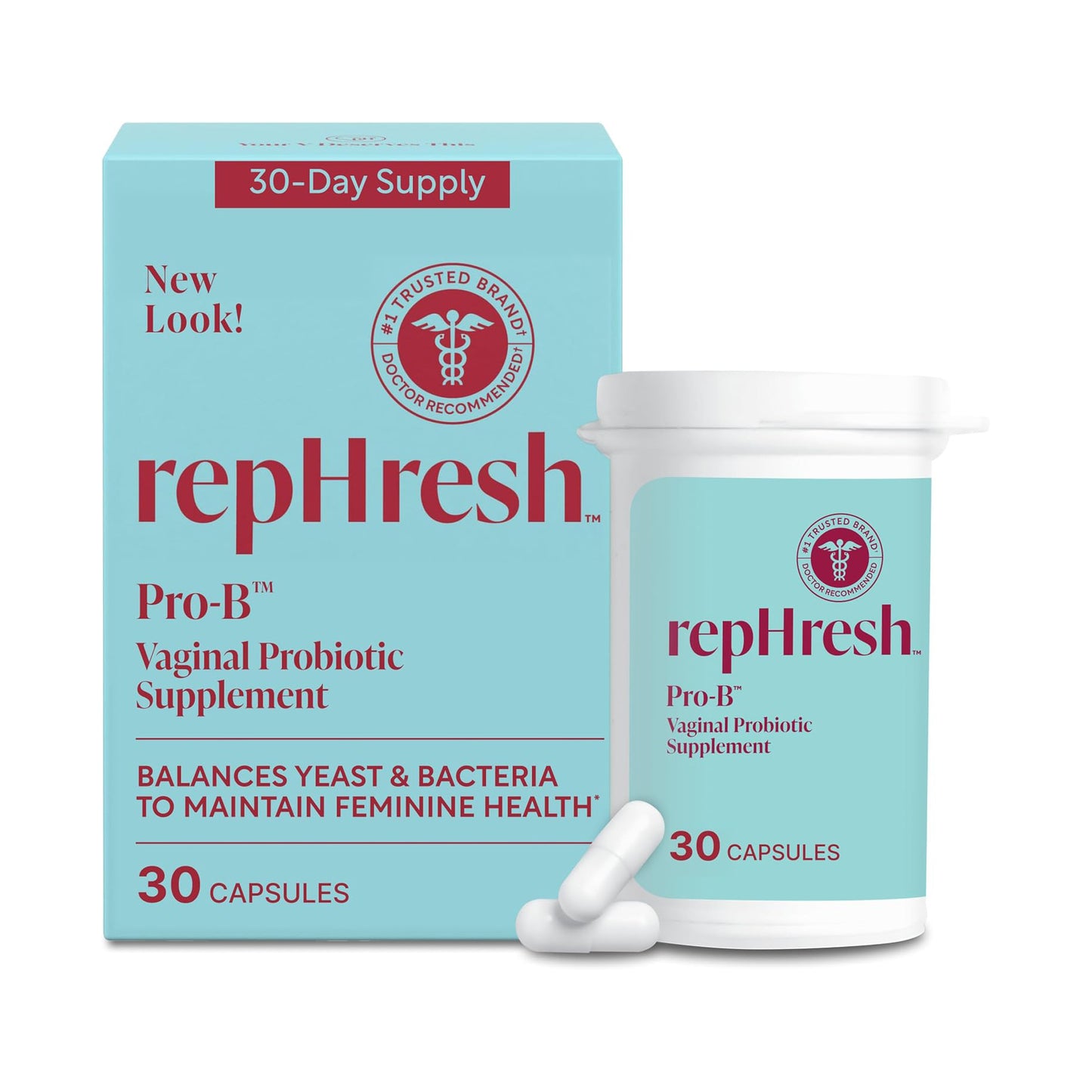 RepHreesh Pro-B Vaginal Probiotic Supplement for Women 60 CAPSULES (2 bottles)